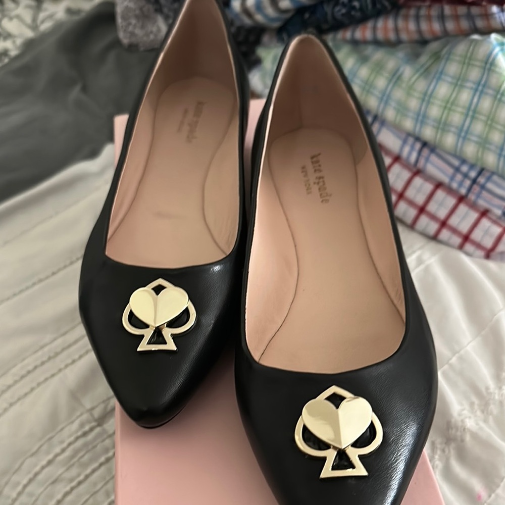 Kate Spade Black Leather Flats